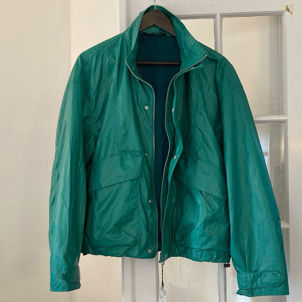 Zara Coated Windbreaker/Rain Jacket Style Bomber Jacket - Picture 7 of 16